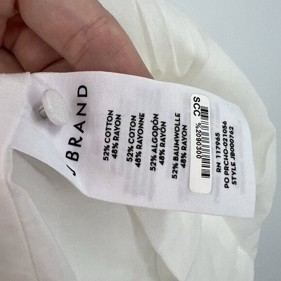 J Brand White A-Line Sleeveless Top XS Cotton Blend Minimalist Tank - Picture 5 of 6